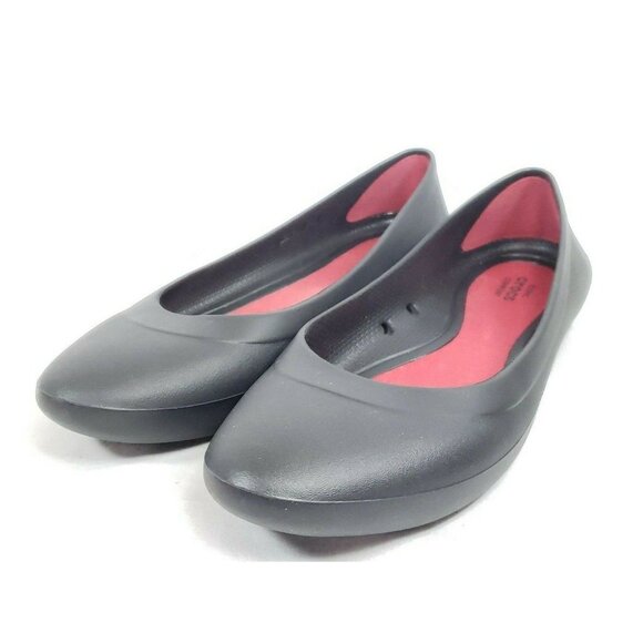 CROCS Shoes - Crocs Ballet Flats Women's Size 8 Black Water Resistant Foam Insoles